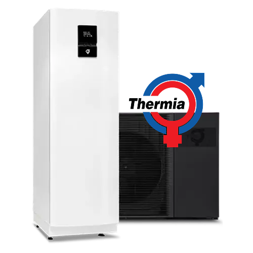 En produktbild på en luft/vattenvärmepump från Thermia